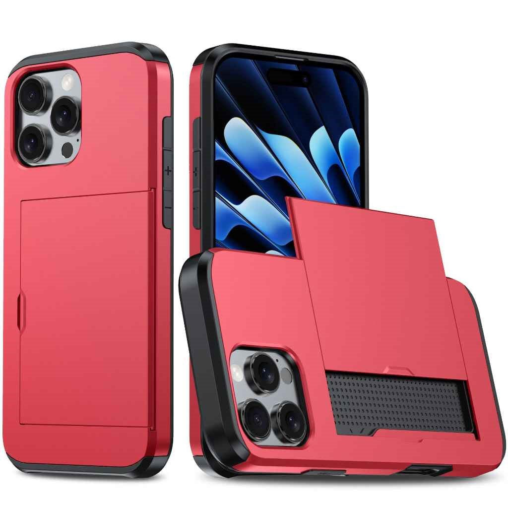 2-in-1 iPhone Card Holder Case – Shockproof TPU + PC Protective Cover