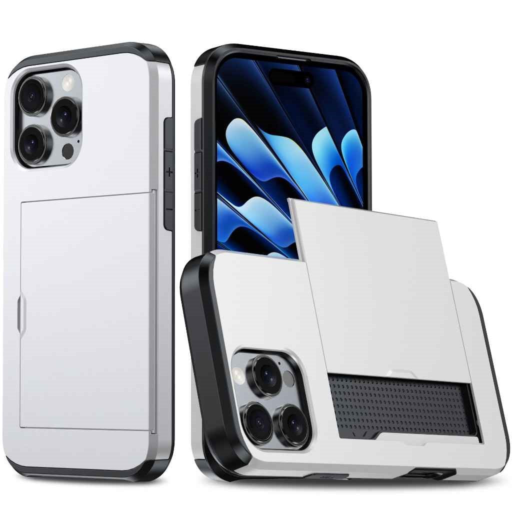2-in-1 iPhone Card Holder Case – Shockproof TPU + PC Protective Cover